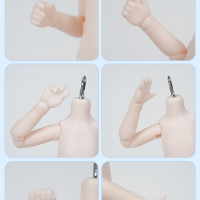 ふ*。様 創作人形 創作ヘッド 【 福をそっと運ぶ、中性的で小さな存在 】ハンド Imomodoll ミーホンボディ（咪哄体）用 人間のハンドパーツ［ソフビ製