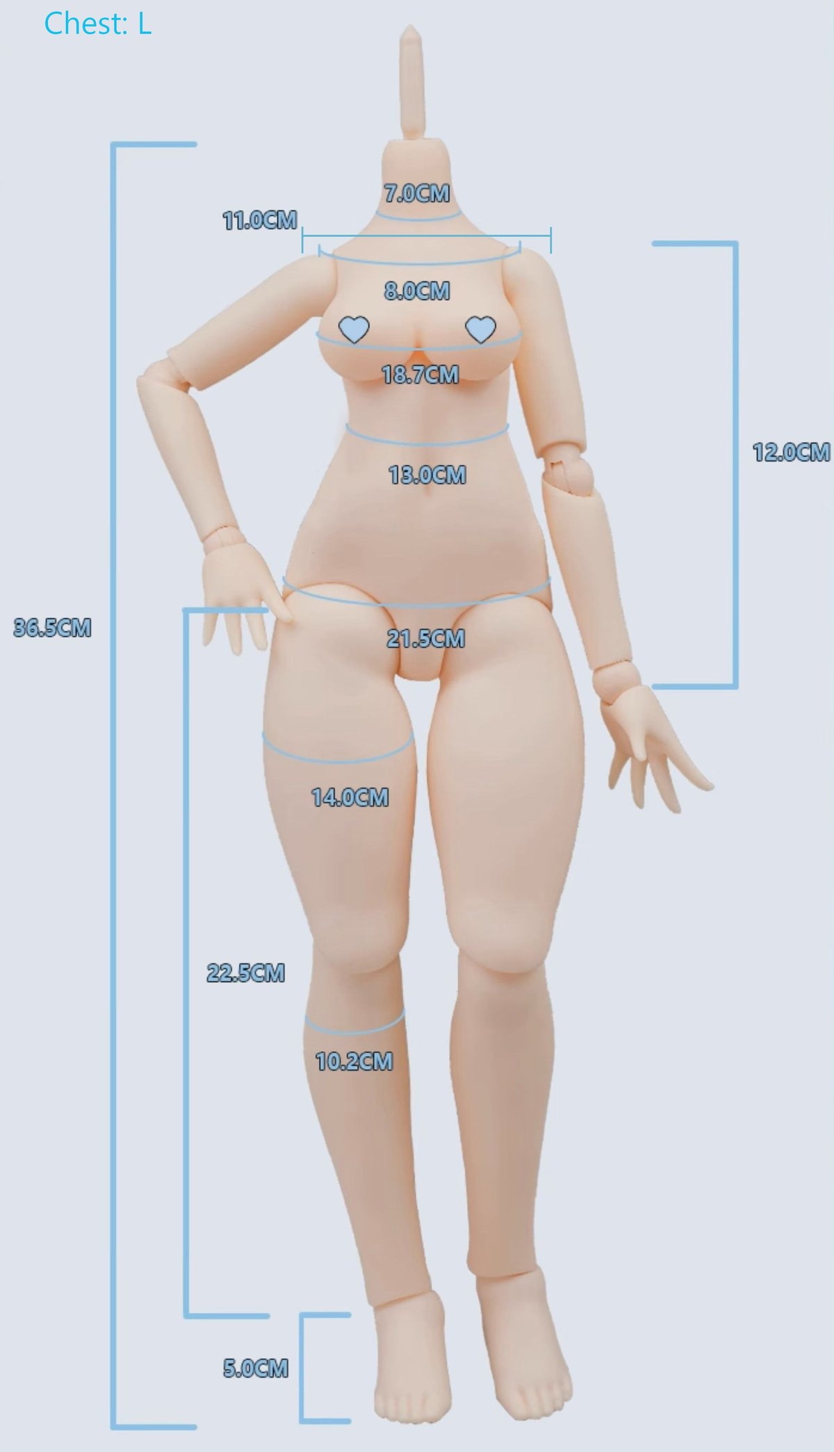 Imomodoll 1/4女の子ドールボディ imitu body 2.0Ver L胸 大胸