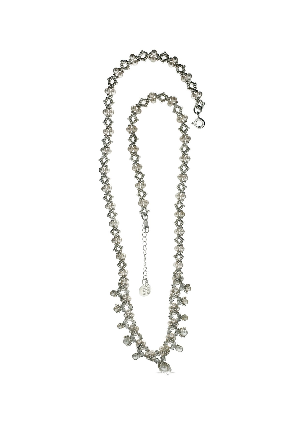 Pearl Beads and Crystal Bead Necklace (50cm)