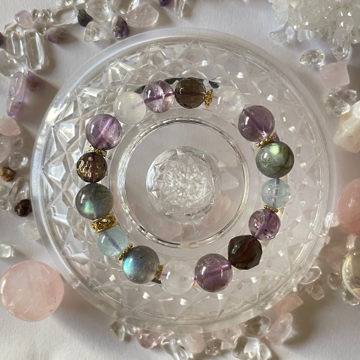 ラブラドライト アメジスト 「宣託の夜」 パワーストーン 天然石お守り