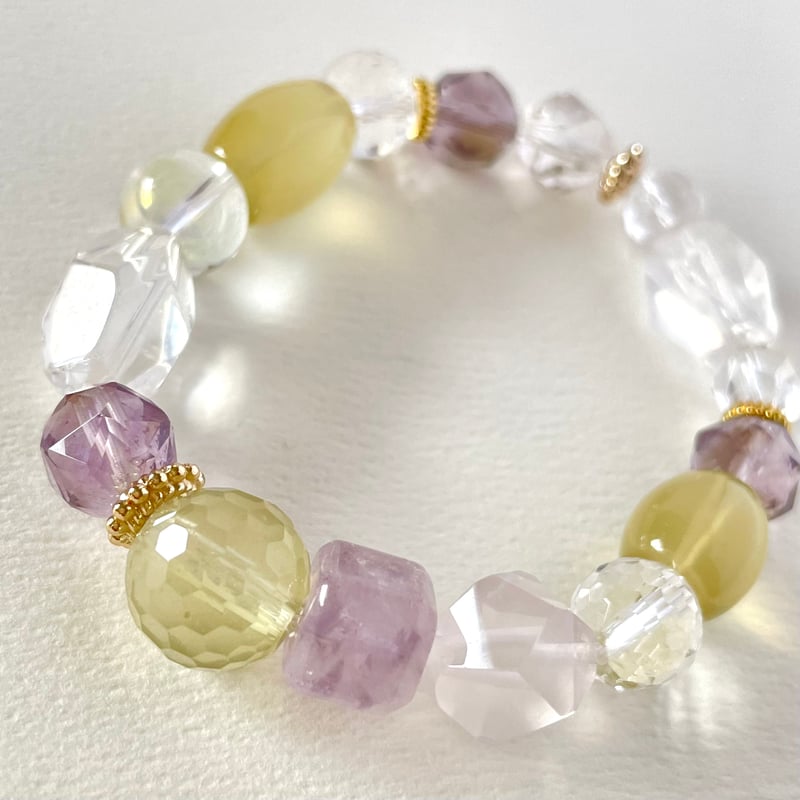 水晶 アメジスト レモンクォーツ「檸凛」パワーストーン