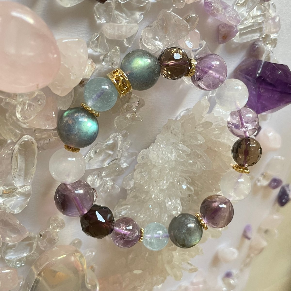 ラブラドライト アメジスト 「宣託の夜」 パワーストーン 天然石お守り