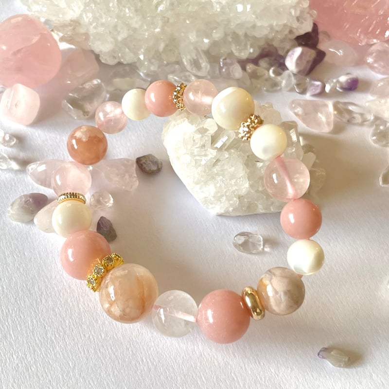 桜瑪瑙 ローズクォーツ ピンクオパール 「ぬくもりの春