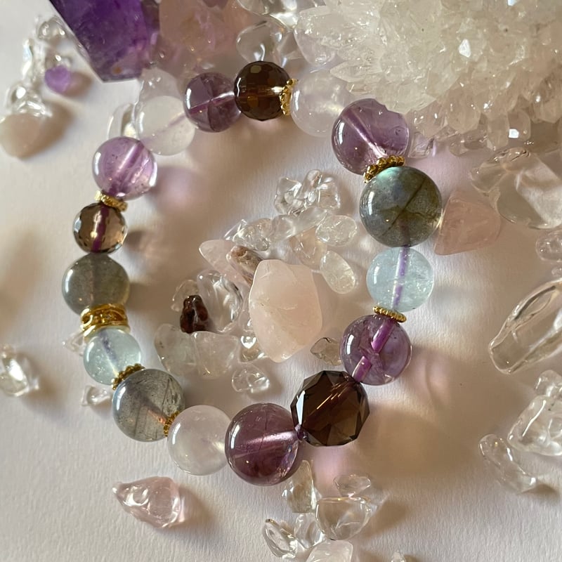 ラブラドライト アメジスト 「宣託の夜」 パワーストーン 天然石お守り