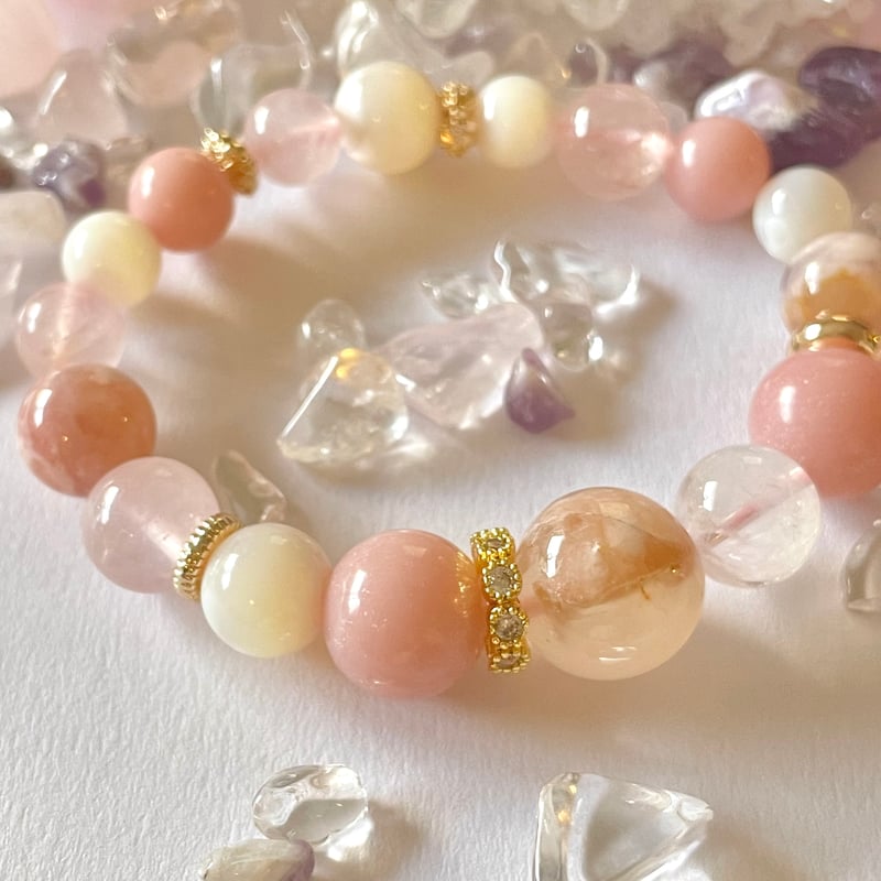 桜瑪瑙 ローズクォーツ ピンクオパール 「ぬくもりの春