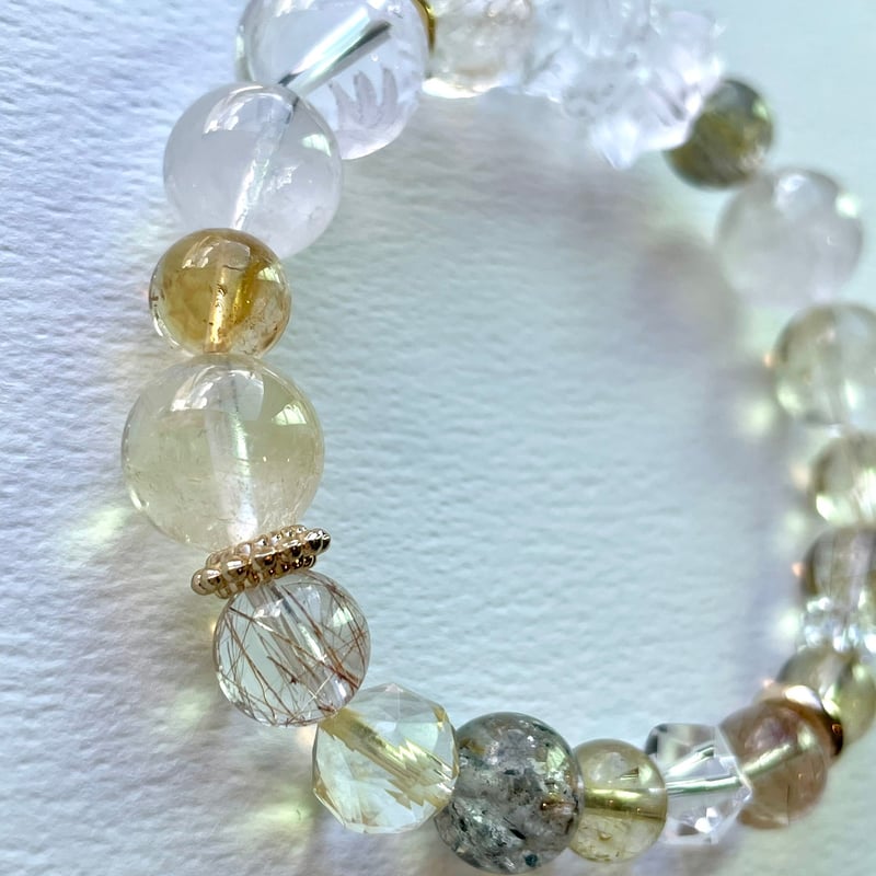 ヒマラヤ産モリオン 天然石ブレスレット ルチルクォーツ 男女兼用 ヒマラヤ産モリオン 天然石ブレスレット ルチルクォーツ 男女兼用