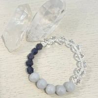 ブレスレット　ラベンダー翡翠・アイオライト・水晶