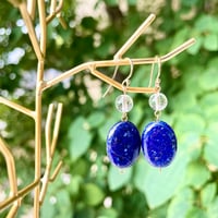 ピアス　水晶×ラピスラズリ