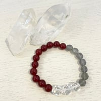 ブレスレット　レッドアゲート・ラブラドライト・水晶
