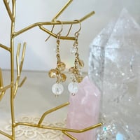 ピアス　ファントムシトリン×水晶