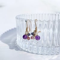 ピアス　水晶×アメジストMIX