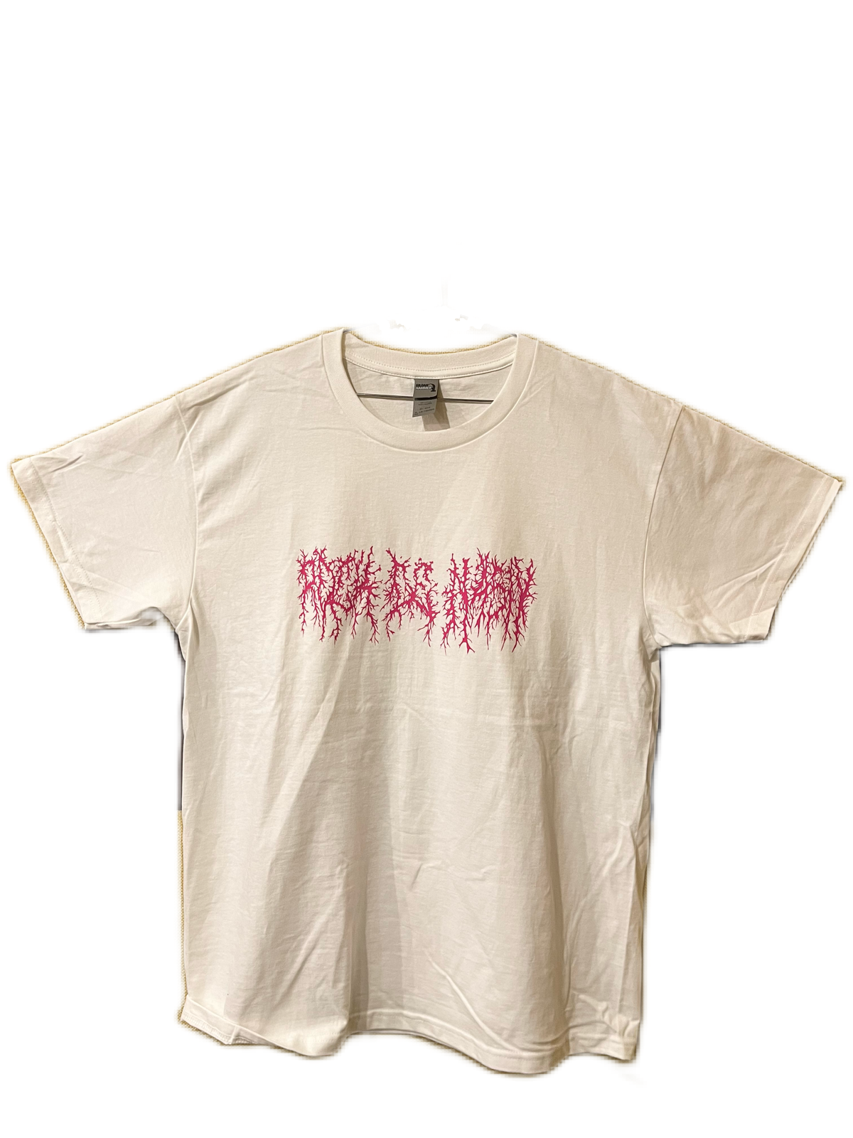 デスメタルロゴTシャツ(白×ピンク) | Rock de nasiy's Online Shop