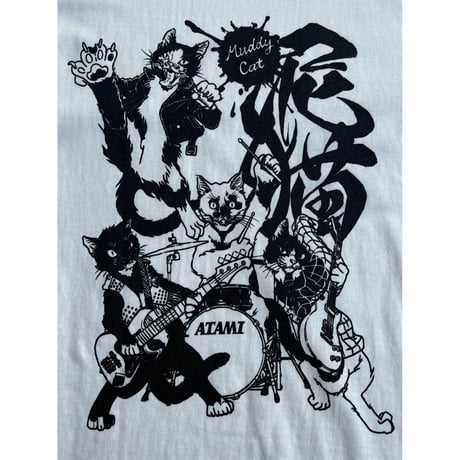 イシデ電 泥猫Tシャツ 白