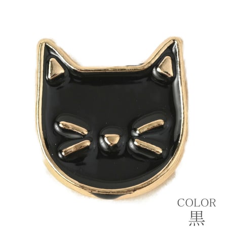 ピンブローチ　白猫・黒猫