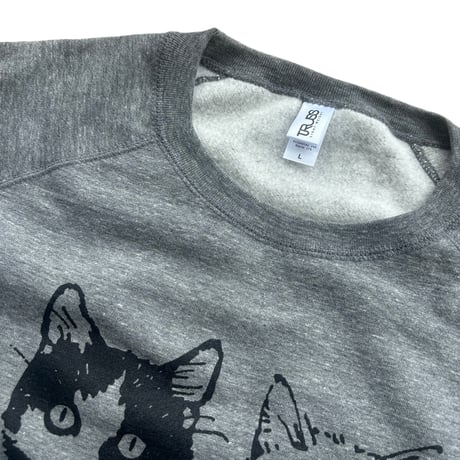 Muddy Cat Club クルーネック裏起毛スウェット ヘザーグレー