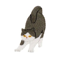気ままなポーズの猫ワッペン「のび」