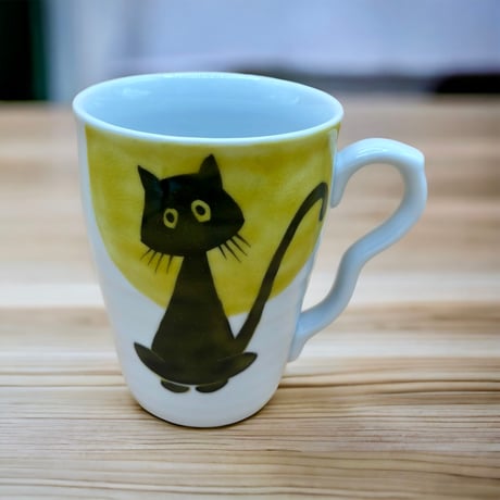 九谷焼 黒猫マグカップ