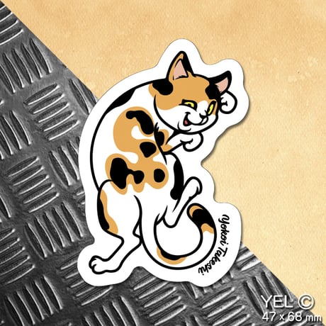 STAYMELLOW “Dancing Cats”ステッカー（イエロー）