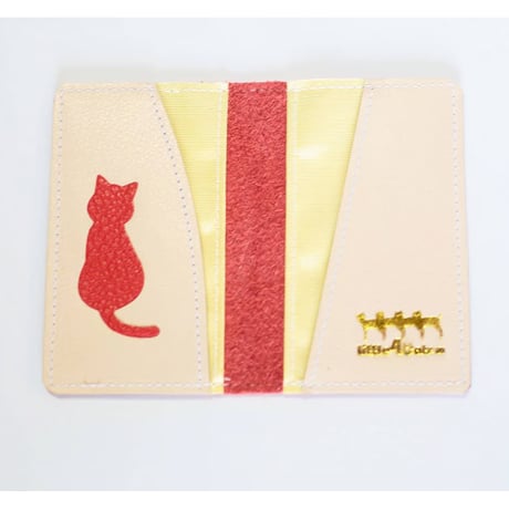 Little 4cats_w 革製名刺入れ 赤