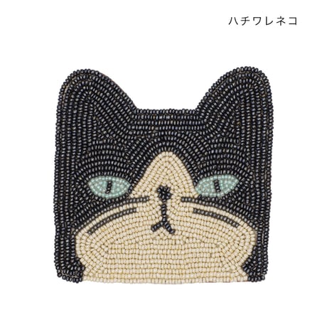 ビーズコースター ハチワレ / トラネコ