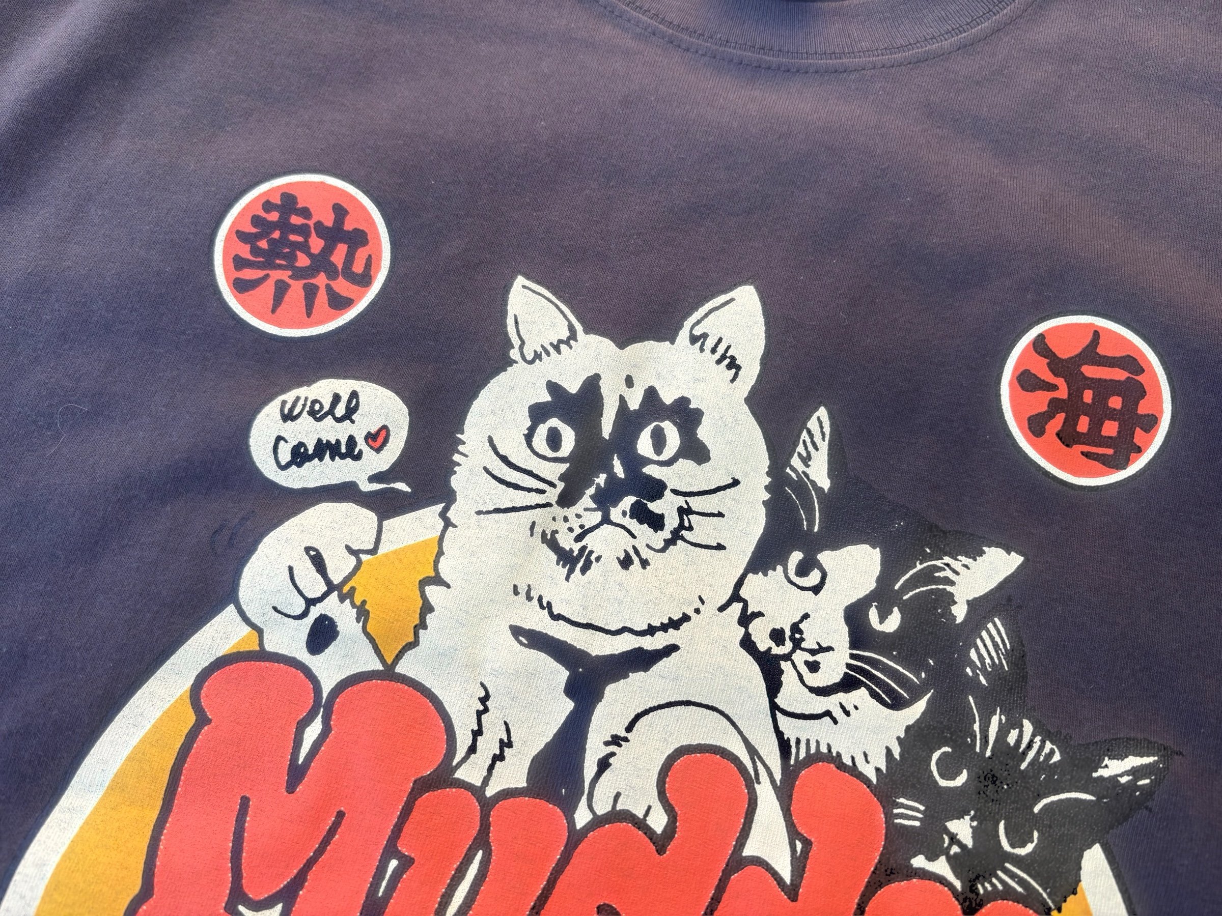 Rockin'Jelly Bean × Muddy Cat イラストTシャツ スミクロ | 泥