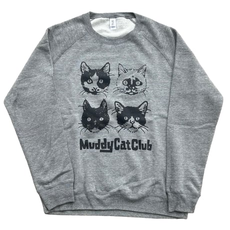 Muddy Cat Club クルーネック裏起毛スウェット ヘザーグレー