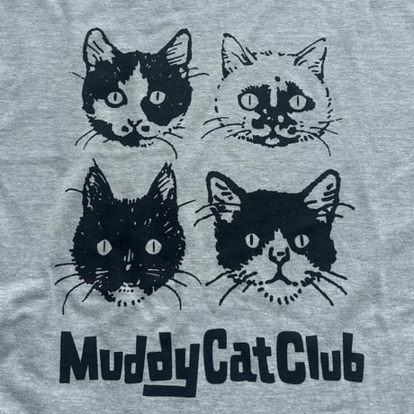 Muddy Cat Club ロングスリーブTシャツ ミックスグレー
