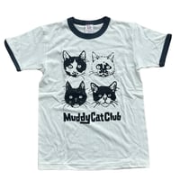 Muddy Cat Club リンガーTシャツ ナチュラル×デニム