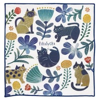 fikalycka ハンカチ 花と猫