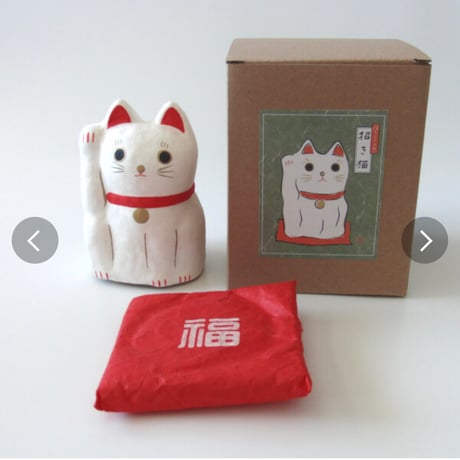 はりこーシカ 招き猫 白