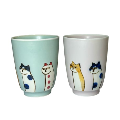 マット猫 湯呑み