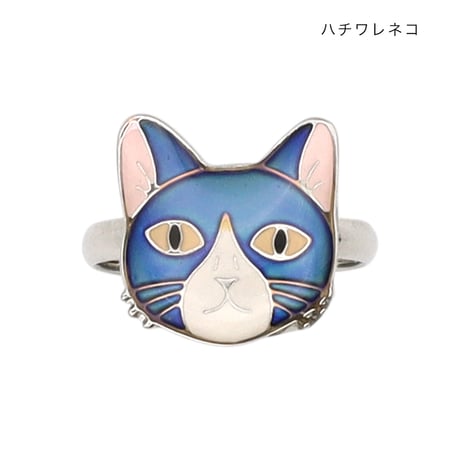 ムードリング ハチワレネコ