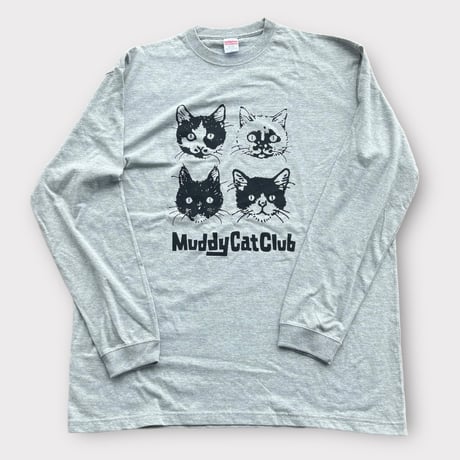 Muddy Cat Club ロングスリーブTシャツ ミックスグレー