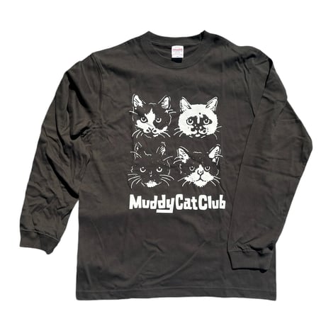 Muddy Cat Club ロングスリーブTシャツ 黒
