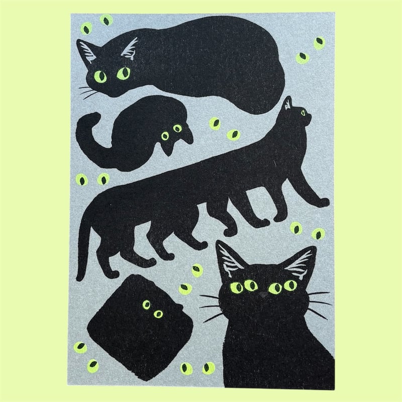 喫茶こぐまや ポストカード 黒怪猫 | 泥猫倶楽部