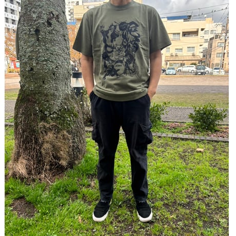 イシデ電 泥猫Tシャツ カーキ