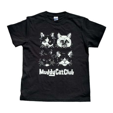Muddy Cat Club Tシャツ 黒/夜目