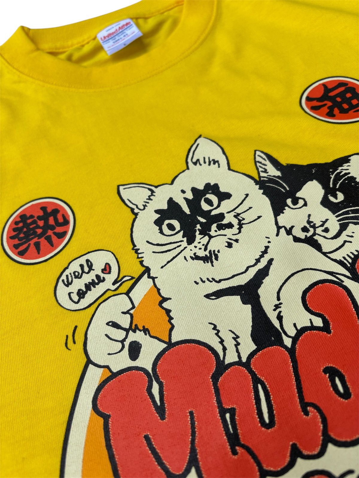 Rockin'Jelly Bean × Muddy Cat イラストTシャツ カナリアイエロー