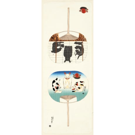 国芳の浮世絵　二重ガーゼ手ぬぐい かゞ身団扇