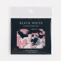 真夜中の雑貨店 BLACK WHITE クリアフレークシール