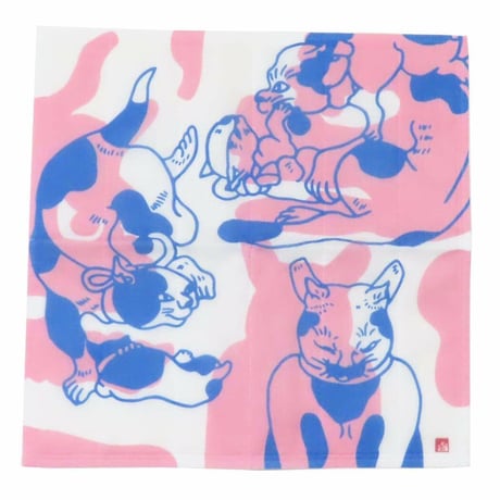 浮世絵猫　般若面柄　ふきん
