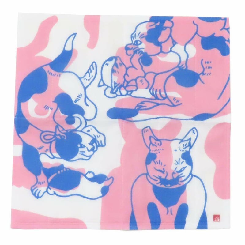 浮世絵猫 般若面柄 ふきん | 泥猫倶楽部