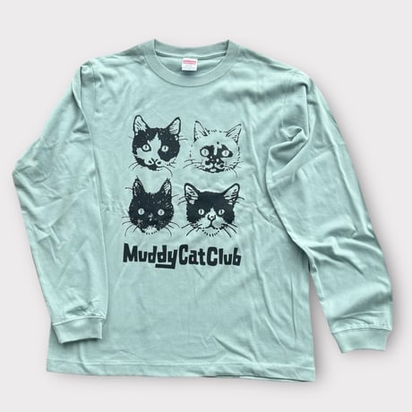 Muddy Cat Club ロングスリーブTシャツ スモーキーグリーン
