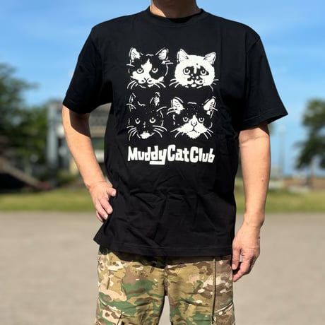 Muddy Cat Club Tシャツ 黒/夜目