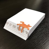 ブロックメモ　ピアノを弾く猫