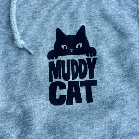 Muddy Cat Club ジップアップパーカー グレー/昼目