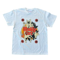 Rockin'Jelly Bean × Muddy Cat イラストTシャツ バニラホワイト