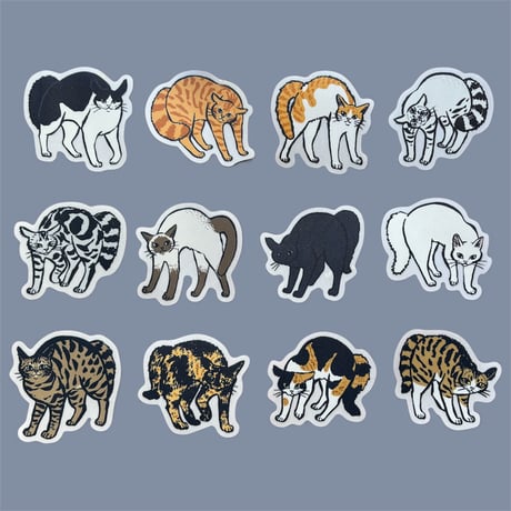 喫茶こぐまや やんのか猫ステッカー