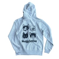 Muddy Cat Club ジップアップパーカー グレー/昼目