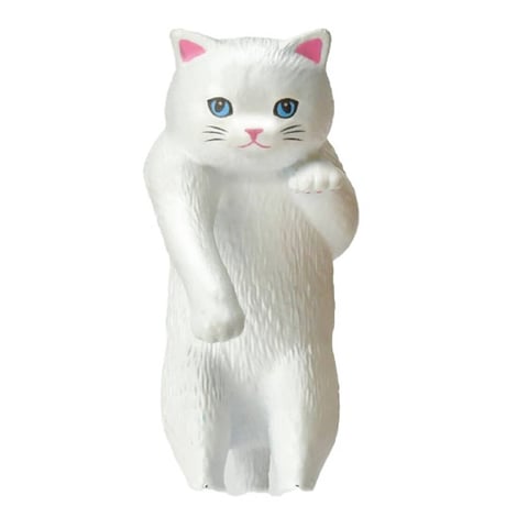 じゃれ猫水草鉢 白/ハチワレ